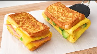 3 ways to make one pan egg toast 5 minutes quick breakfast Easy Delicious and Healthy [upl. by Sloatman]