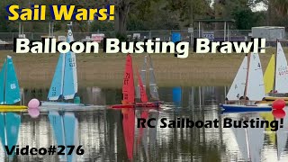 Sail Wars 2023 Balloon Busting Brawl RC Sailboat War Video276 [upl. by Nyrok]