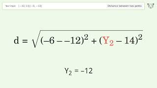 Find the distance between two points p1 1214 and p2 612 StepbyStep Video Solution [upl. by Suiravad311]