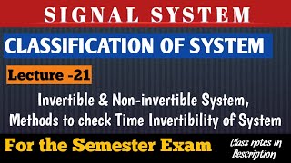 Invertible amp Noninvertible  Methods to check Invertibility of a system [upl. by Most542]