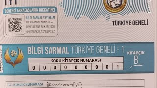 BİLGİSARMAL TR GENELİ DENEME 1 hakkındaki görüşlerim ve cevap anahtarı hakkında [upl. by Aeel]