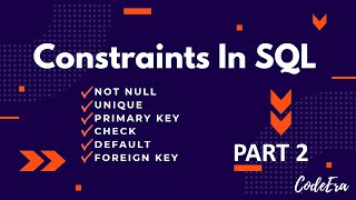 Constraints In SQL  Part  SQL Interview Question [upl. by Yornek]