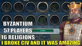 I Made A 16 Religion Game With Byzantium And It Was AMAZING 1 Deity Byzantium Civ 6 [upl. by Aidnyl]