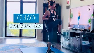 15 MIN STANDING ABS WORKOUT with weights [upl. by Buckley656]