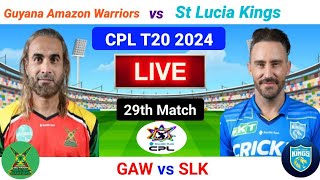 CPL Live  GAW vs SLK Live  29th Match  CPL T20 Live  Caribbean Premier League 2024 Live [upl. by Ayr]