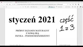 Matura z Fizyki Nowa Era  Styczeń 2021 odc 1 z 3 [upl. by Yarw78]