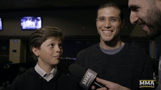 Brian Ortega w Cameo From Little Brother Explains Why He Still Sleeps on the Floor  MMA Fighting [upl. by Ahsikrats49]