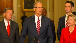 John Thune speaks after Republicans choose him as next Senate majority leader [upl. by Dumah634]