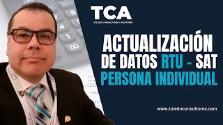 Tutorial Actualización de datos RTU SAT Persona Individual Pequeño Contribuyente RTUGuatemala [upl. by Deeanne474]