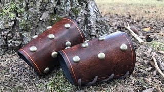 Making Studded Leather Armor  Barbarian Bracers [upl. by Nancy]