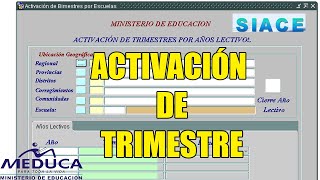 SIACE  TRIMESTRE ACTIVACIÓN  PANAMÁ [upl. by Nemad]