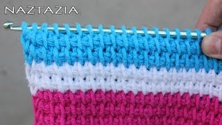 HOW to TUNISIAN CROCHET  Beginner Tunisian Tunisia Afghan Simple Stitch TSS Tunecino [upl. by Annonyw]