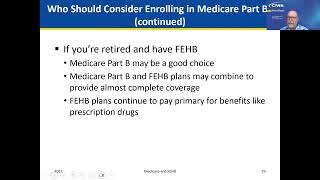 Medicare B and FEHB  Peter Bauer at NARFE 65 [upl. by Ehgit14]