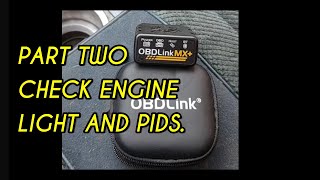 OBDLINK MX Review part twoChecking check engine light and pids [upl. by Hulbard]