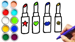 How to Draw Cute Lipsticks  Easy Makeup Art Tutorial for Kids [upl. by Adriana496]