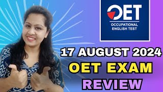 17 August 2024 OET EXAM REVIEW amp QUESTION DISCUSSION oet oetexam oetquestions [upl. by Kaitlynn731]