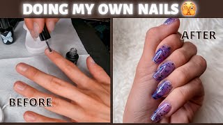 Gel Nail Tips 🔥 At Home Amazon Edition 1st Timer 🤪💙 [upl. by Isnyl]