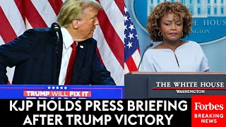 WATCH LIVE Karine JeanPierre Holds First White House Press Briefing After Trump Win Over Harris [upl. by Akemyt743]