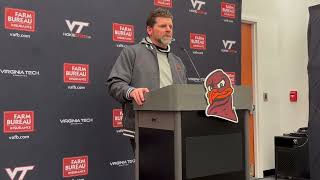 Virginia Techs Brent Pry talks Pop Watson [upl. by Suolekcin]