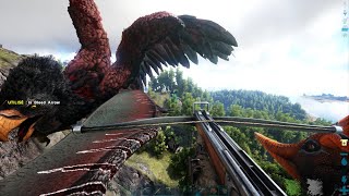 ARK Survival Evolved  Hunting Harpagornis on Geosternbergia mounted aerial hunt [upl. by Tegdirb]