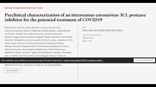 Preclinical characterization of an intravenous coronavirus 3CL protease inhibitor for  RTCLTV [upl. by Krystalle]