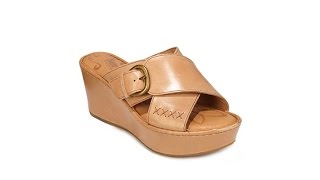 Born quotCurstynquot Leather Platform Wedge Sandal [upl. by Enom]