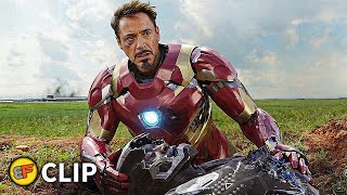 War Machine Falls  Airport Battle Part 4  Captain America Civil War 2016 IMAX Movie Clip HD 4K [upl. by Neellek]