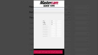 Using the Mouse Wheel for Pull Down Selection in Mastercam [upl. by Natsyrt]