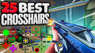 THE BEST 25 Crosshairs To USE In VALORANT With Codes [upl. by Atinrahc744]