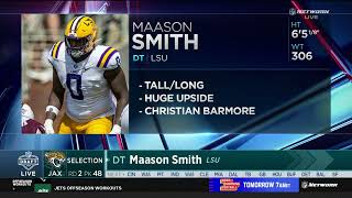 Jaguars Select Maason Smith With No 48 Pick in 2024 Draft [upl. by Ardrey]