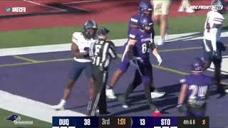 Stonehill Football Highlights vs Duquesne October 26 2024 [upl. by Murtha]