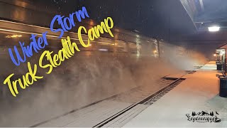 Winter Storm Park amp Ride Urban Stealth Truck Camp carcamping stealthcamping truckcamping [upl. by Anahsar]