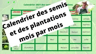 Calendrier des semis et des plantations mois par mois [upl. by Jacobsen]