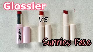 Glossier Villa Dupes  Glossier Ultralip vs Sunnies Face Lip Treat [upl. by Enaj]