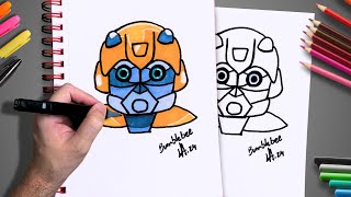 How to Draw Bumblebee from Transformers  Easy Drawing Step by Step [upl. by Kolodgie]