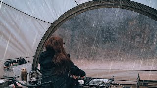 Solo Camping in the Stormy Rain ☔️ On a rainy and windy day I relexed in a cozy and hot tent⛺️ [upl. by Alister]