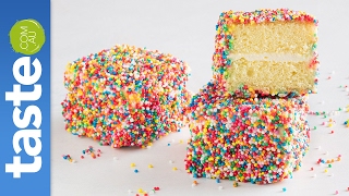 Fairy bread lamingtons  combining two iconic aussie treats  tastecomau [upl. by Nolur]