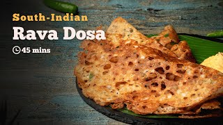 Rava Dosa Recipe  Crispy Rava Dosa  Dosa Recipe  SouthIndian Recipe  Cookd [upl. by Eecak]