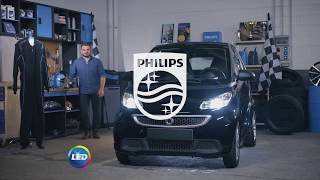 Увеличиваем яркость фар автомобиля Smart fortwo при помощи ламп Philips XtremeUltinon LED H7 [upl. by Nayrb576]