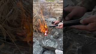 How to light a fire without matches 😱 shortsfeed viralshort viralvideo [upl. by Jaunita]