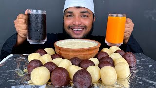 Asmr Eating Rasgulla and Kala Jamun With Curd [upl. by Sand]