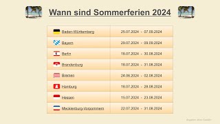 Wann sind Sommerferien 2024 [upl. by Whalen329]