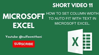 set column width auto fit with Text youtube msofficeprofessional msoffice [upl. by Gustave599]