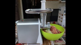 Electric Mincer lidl SilverCrest unboxing review testing Meatballs and cookies creating [upl. by Pangaro]