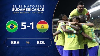 BRASIL vs BOLIVIA 51  RESUMEN  ELIMINATORIAS SUDAMERICANAS  FECHA 1 [upl. by Doehne]