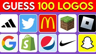 Guess the Logo in 3 Seconds  100 Famous Logos  Logo Quiz 2023 [upl. by Nirred]