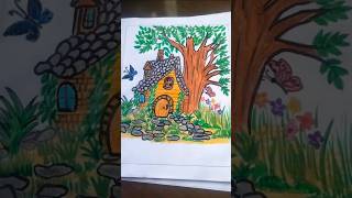 Fairy house drawing 🏚️✨ fairyhouse drawing [upl. by Euqinaj]