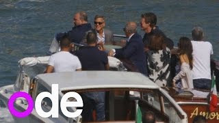 George Clooney prewedding pictures Actor and wifetobe Amal Alamuddin seen in Venice [upl. by Flosser]