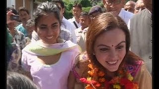 NEETA AMBANI VISIT KEDARNATH ON 27 SEP 2013 [upl. by Ennairek346]