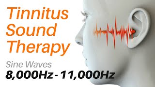 Tinnitus Sound Therapy  Sine Waves 8000Hz  11000Hz with Screensavers  Noises Inside Head [upl. by Ybloc834]